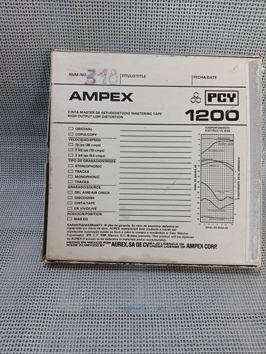 Cinta De Estudio Ampex 1200 (Usado)