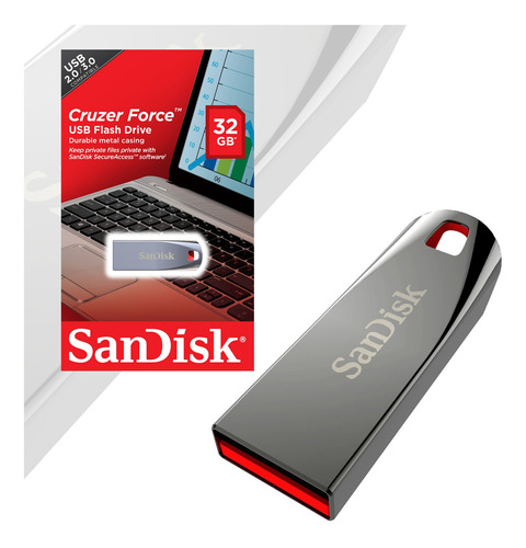 Sandisk Pendrive Usb Cruzer Metal - 32 Gb