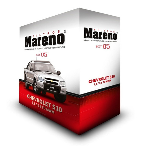 Kit De Filtros Chevrolet S10 Mwm 2.2 2.8 Td Electronica 2005