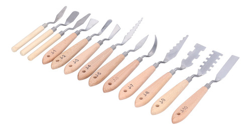 P Espátula Paleta Cuchillo 13pcs Pintura Al Óleo De Forma