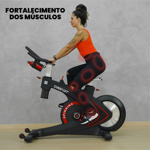 Bicicleta Ergométrica Spinning Profissional S500 11 Níveis Cor Preto