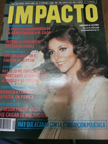 Revista Impacto Verónica Castro Agosto 25 De 1988