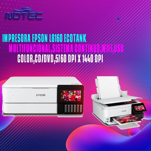 Impresora Epson L8160 Ecotank, Multifuncional..