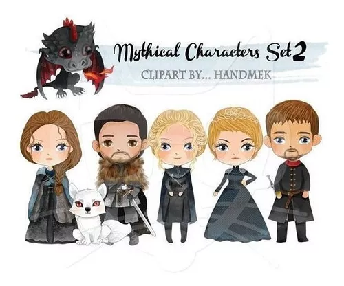 Kit Arquivo Digital em PNG Aquarela Cute Game of Thrones