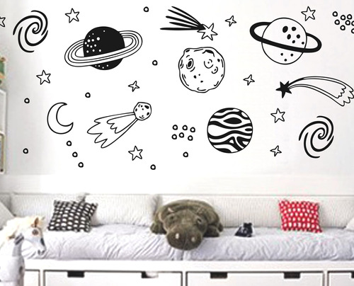 Vinilos Decorativos Infantiles Planetas Espacio Galaxia Pack