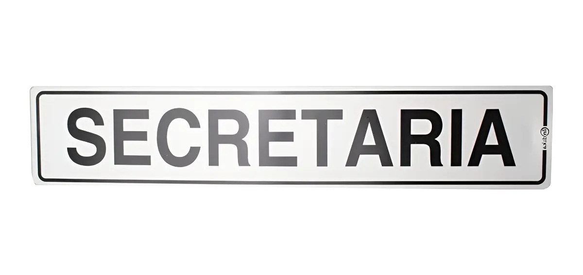 Placa Sinalizadora Alumínio Adesivo - Secretaria