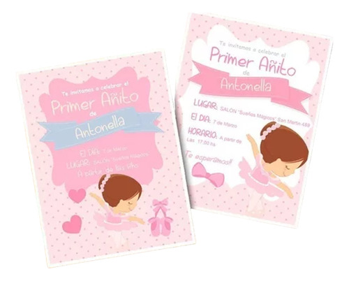 Kit Imprimible Bailarinas Bailarina Rosa Editable Promo 2x1