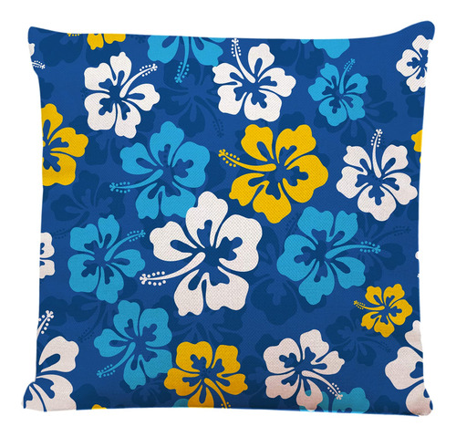 Funda Almohada Cuadrada Decorativa Hawaiana Tropical Azul 18