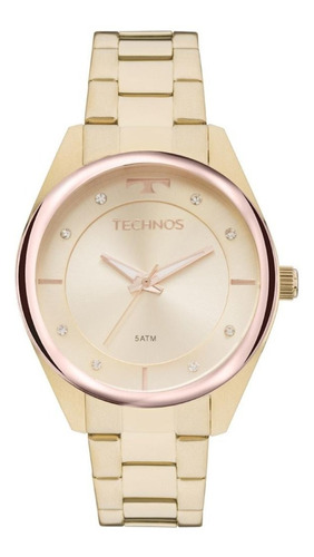 Relógio Analógico Feminino Technos Trend Dourado/rose 5 Atm