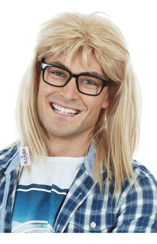 Allaura Waynes World Wig  Garth Cabello Y Gafas  80s Blonde