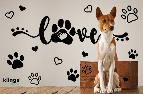 Vinilos Decorativos Love Mascotas Perro Gato Huellitas