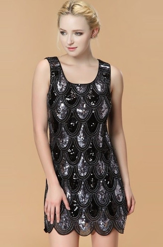 Vestido Fiesta Elegante Con Lentejuelas Talla M En Stock