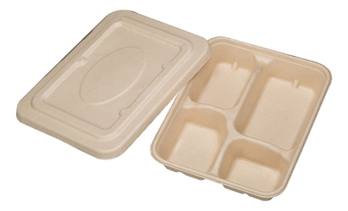 Lonchera Desechable De Cuatro Compartimentos Para Almuerzos