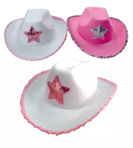 Gorro Sombrero Cowboy Brillo Vaquero Blanco Carioca Fiesta