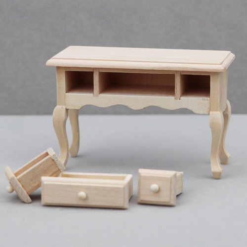Mesa De Casa De Muñecas En Miniatura, Escritorio De Madera,