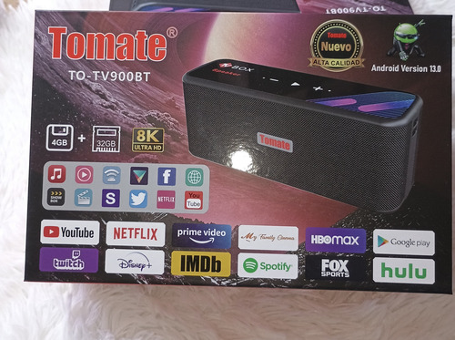 Tv Box Con Altavoz 8k Ultra Hd,bluetooth Negro Estándar