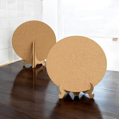 Mini Painel Redondo Liso Cru Para Decoração De Mesa