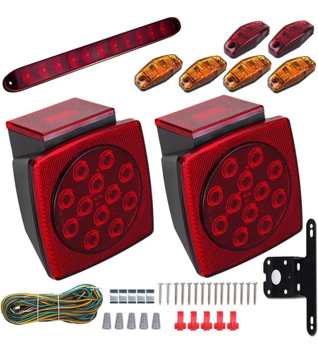 Kit De Luces Led Para Trailer, 2 Luces Rojas, 4 Luces Ámbar