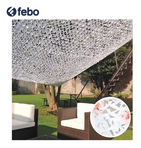 Imagen 6 de 10 de Red Malla Sombra 3x3m Toldo Uv Decoración Camuflada Febo