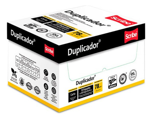 Caja De Hojas Carta Duplicador 78g 99% Blancura Color Blanco