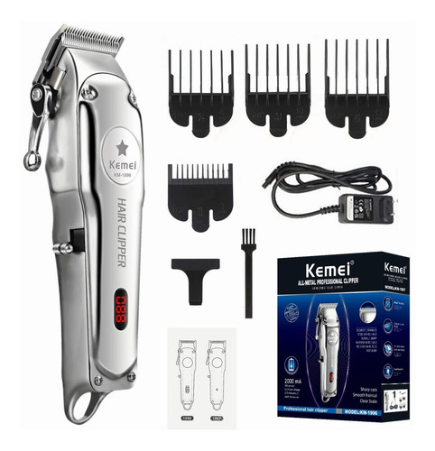 Cortadora De Cabello De Metal Recargable Kemei Km-1996