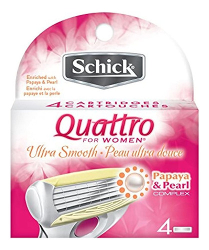 Schick Quattro Para Mujeres Recarga De Afeitar Ultra Suave 4