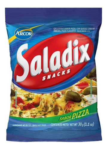 Galletitas Saladas Snack Saladix Pizza Saladix 30grs X 6un
