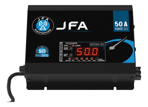 Fonte Carregador Jfa 50a Slim Bivolt Com Voltímetro 