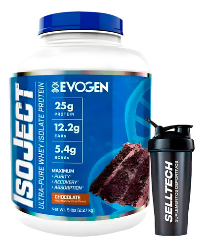 Proteína Evogen Isoject 1.8kg Chocolate Cake + Shaker