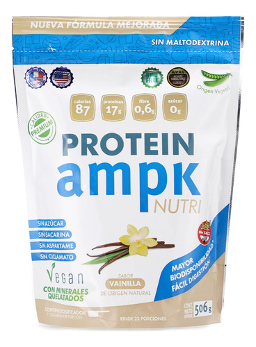 Suplemento En Proteina Framingham Pharma  Ampk Ampk Protein Antioxidantes/proteínas Sabor Vainilla En Bolsa De 506g 3 Un Pack X 3 U