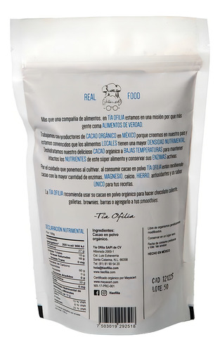 Cacao En Polvo Tía Ofilia 200g