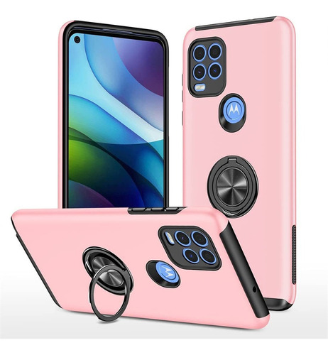 Funda De Teléfono Para Moto G Stylus 5g Rosa 360° Rotationo9