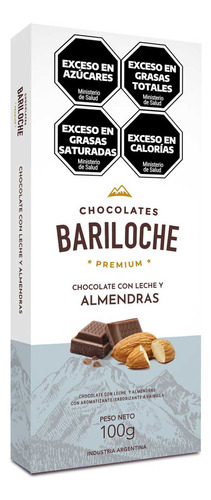 Chocolates Bariloche Premium Leche Con Almendras