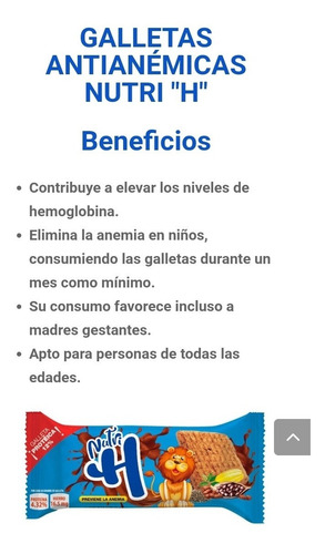 Galletas Nutri H - Previene La Anemia