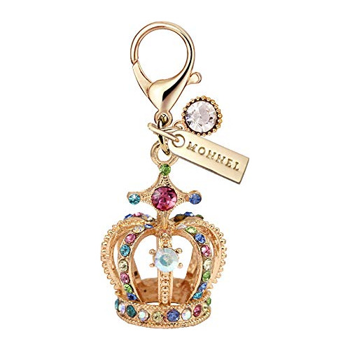 Mc109 Rainbow Crystal Big Queen Crown Lobster Clasp Charm Pe