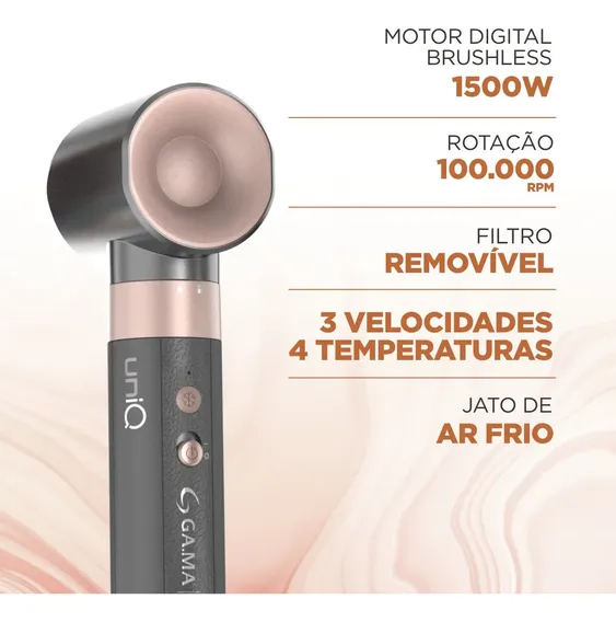Modelador Ga.ma Uniq Aura 4 Em 1 Cinza/rose