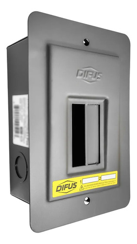 Gabinete Eléctrico Difus Nema 1 Para 2 Polos Acero Gris