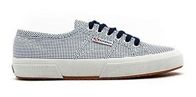 Tênis Superga Branco Com Bolinhas Azuis.