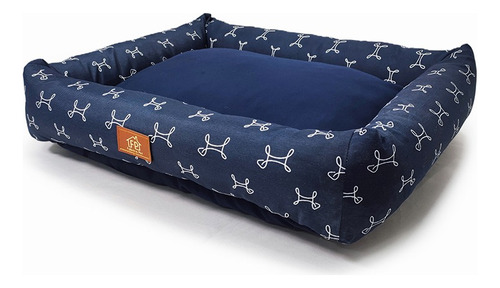 Cama Retangular Carmel Fabrica Pet Azul G