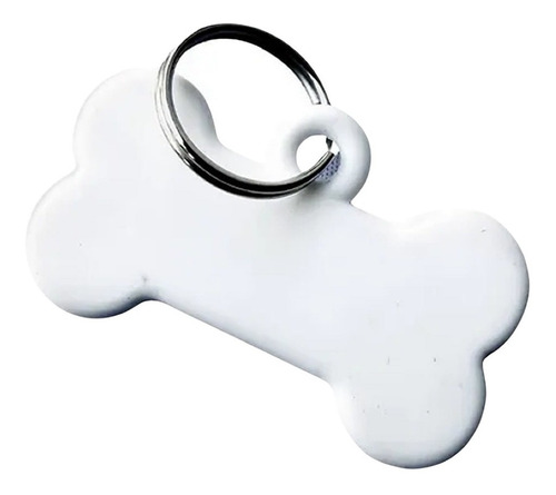 Llavero Plástico Para Sublimar Hueso Chico X 50 Unidades Blanco