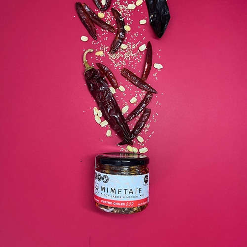 Salsa Cuatro Chiles, Con Ajonjoli Y Cacahuate Tipo Macha