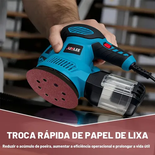 Lixadeira Elétrica Roto Orbital Profissional 125mm 60hz 300w