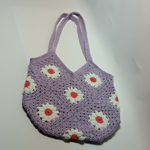 Bolso Artesanal Tejido A Crochet Granny 