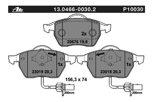 Balatas Delanteras Audi A4 Avant 3.0 Quattro 215hp 04-06 Ate