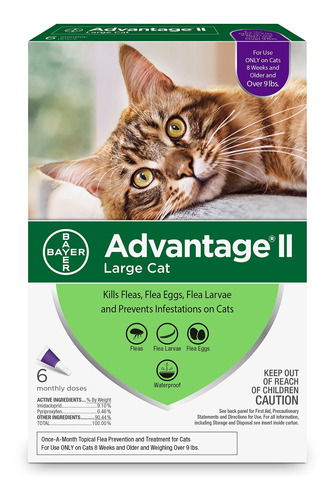 Bayer Advantage Ii Para Gatos Grandes De Más De 9 Libras