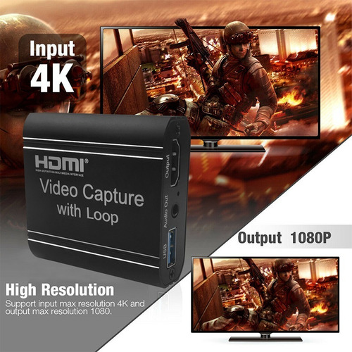 Capturadora De Video 1080 60fps Hdmi Usb Camara Ps5 Xbox Ps4