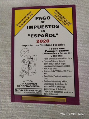 Libro 2020 Pago De Impuestos En Español.editorial Rocar