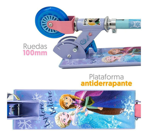 Scooter Plegable Diseño Disney Frozen