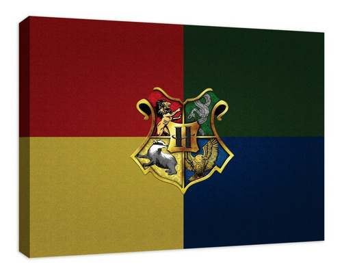 Cuadro Decorativo Canvas Insignias Casas Harry Potter