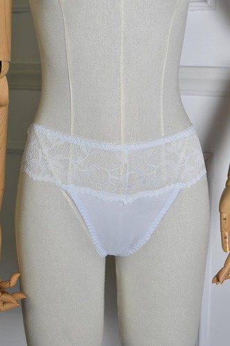 Pantie Con Encaje En La Cintura /tallas Extras, 842 (blanco)